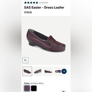 SAS Women’s Burgundy (Antique Wine) Leather Loafers / Size 7.5N / Brand NWOT